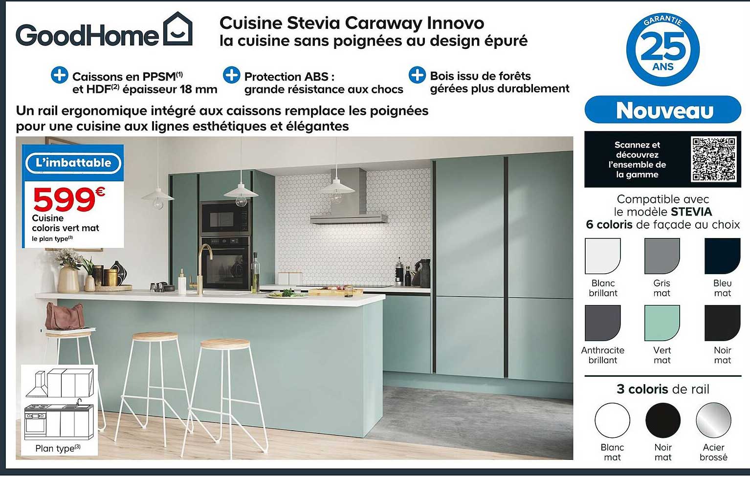 cuisine coloris vert mat goodHome