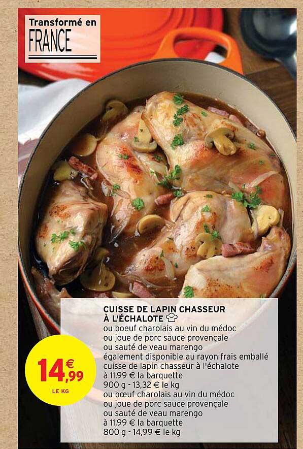 cuisse de lapin chasseur à l'échalote