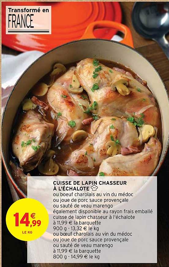 cuisse de lapin chasseur à l'échalote