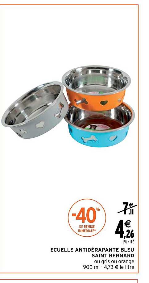 écuelle antidérapante bleu saint bernard