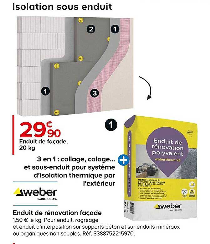 enduit de rénovation façage weber