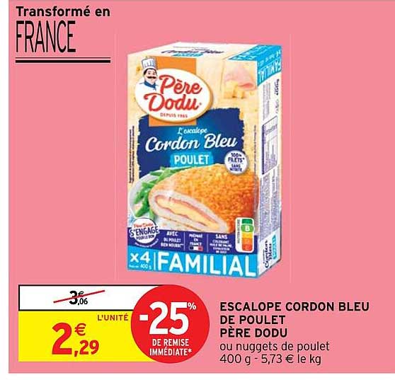escalope cordon bleu de poulet père dodu