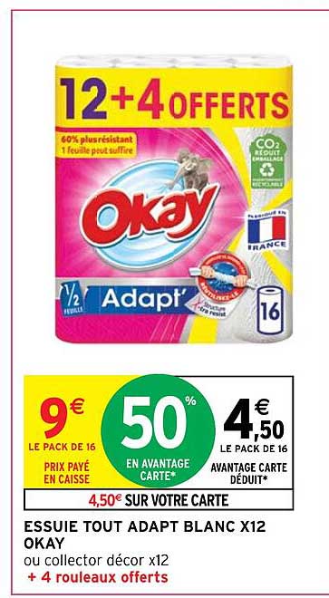 essuie tout adapt blanc x12 okay