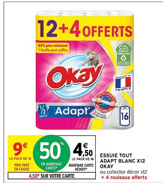 essuie tout adapt blanc x12 okay