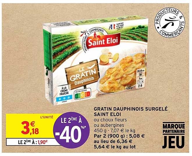gratin dauphinois surgelé saint éloi