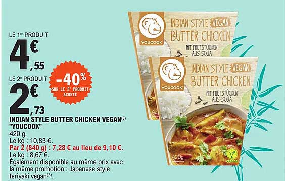 indian style butter chicken vegan "youcook"