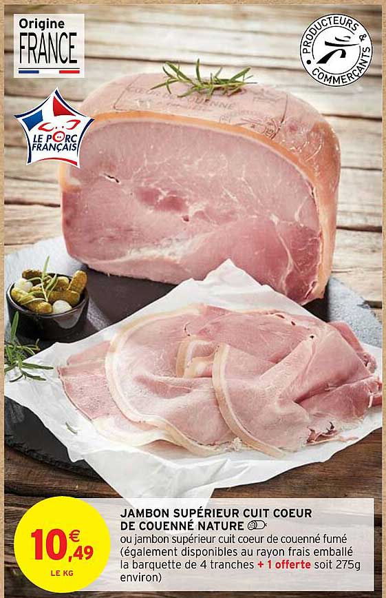 jambo supérieur cuit coeur de couenné nature