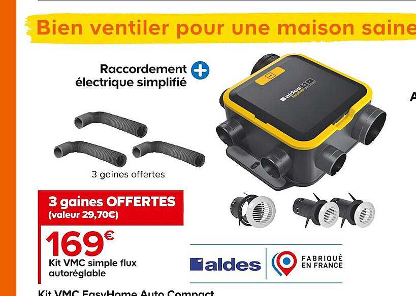 Kit Vmc Simple Flux Autoréglable Aldes