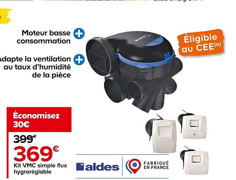 kit vmc simple flux hygroréglable aldes