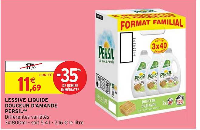 lessive liquide douceur d'amande persil