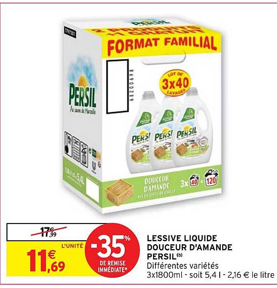lessive liquide douceur d'amande persil