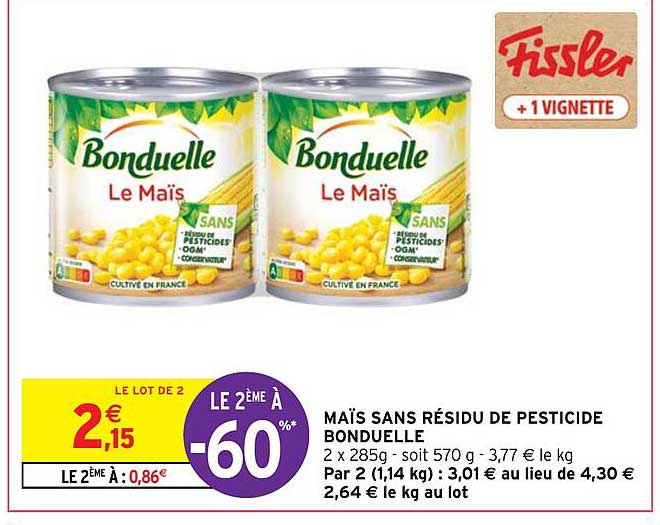 maïs sans résidu de pesticide bonduelle