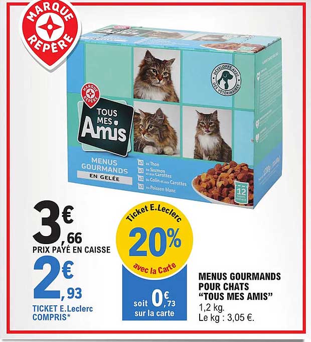 menus gourmands pour chats "tous mes amis"