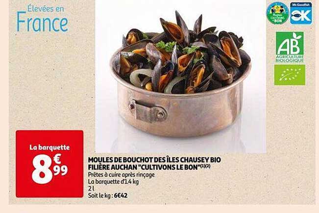Moules De Bouchot Des îles Chausey Bio Fillières Auchan Cultivons Le Bon