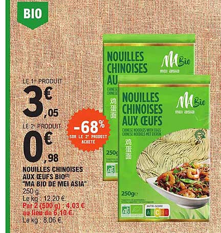 nouilles chinoises aux oeufs bio s"ma bio de mei asia"