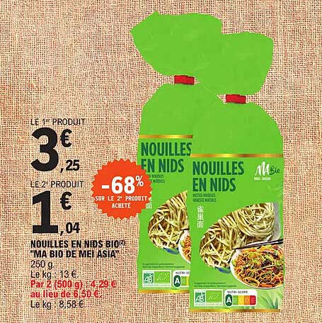 nouilles de nids bio "ma bio de mei asia"