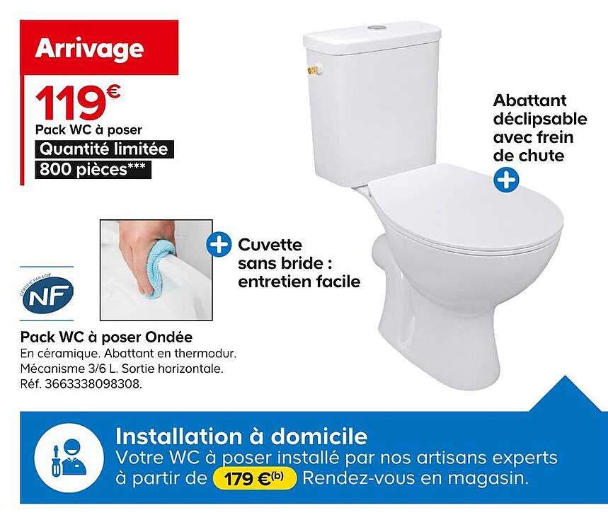 pack wc à poser ondée