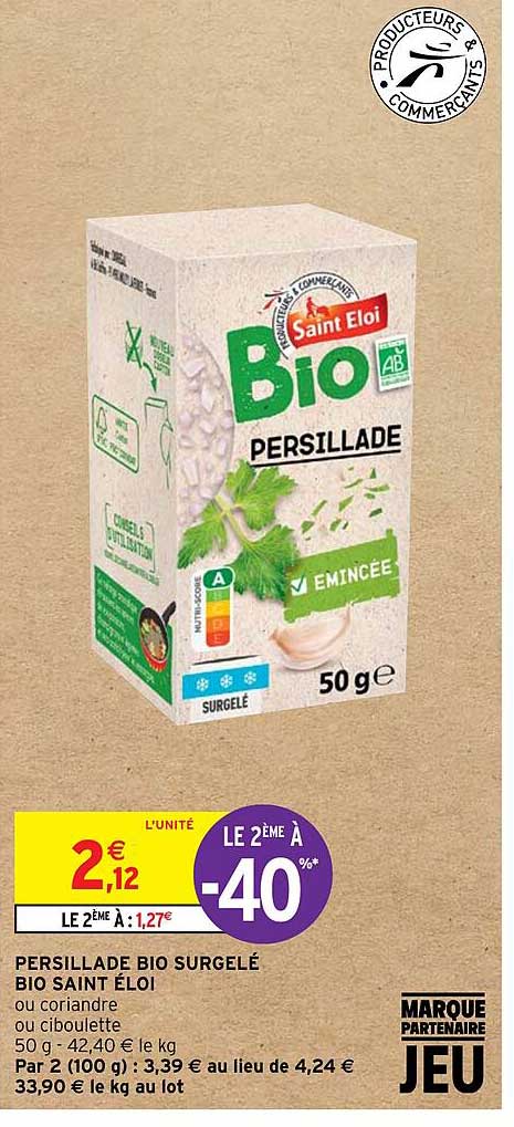 persillade bio surgelé bio saint éloi