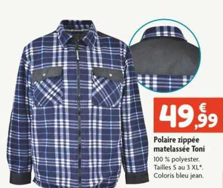 polaire zippée matelassée toni