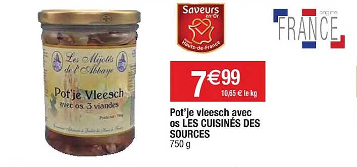 Pot'je Vleesch Avec Os Les Cuisinés Des Sources