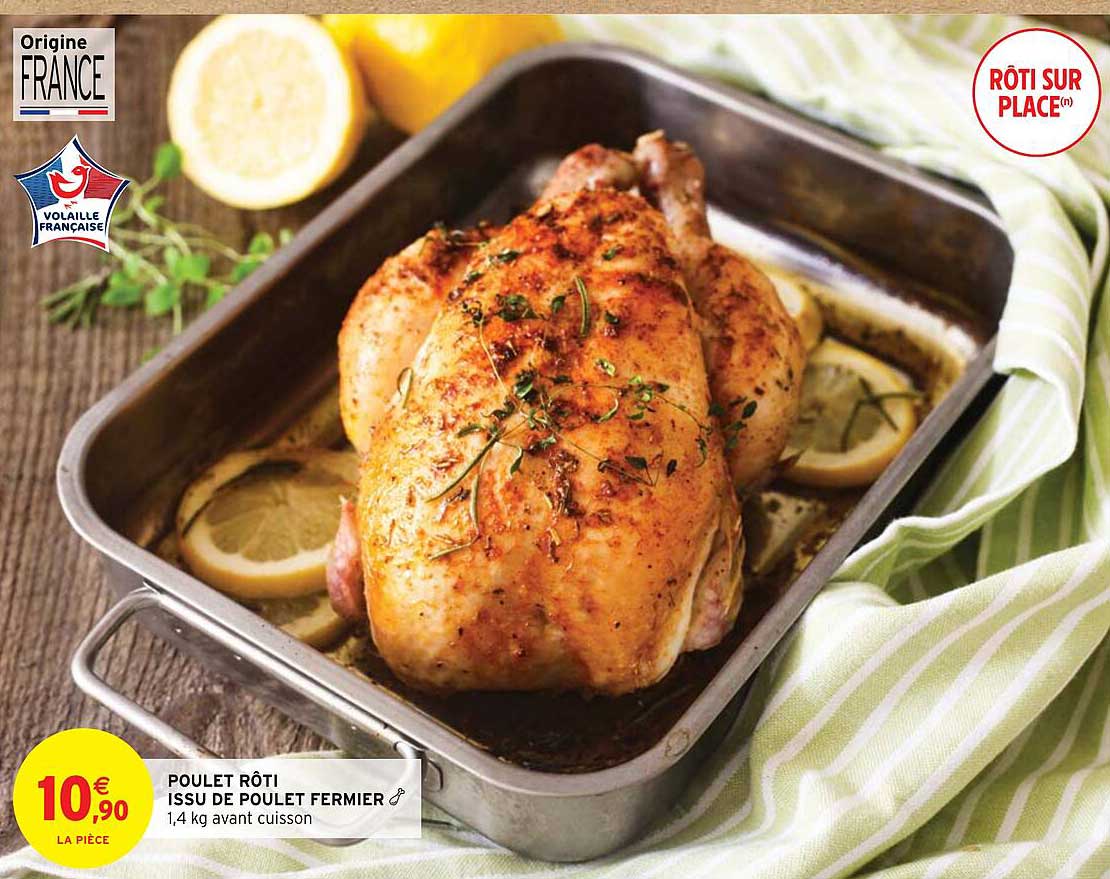 poulet rôti issu de poulet fermier