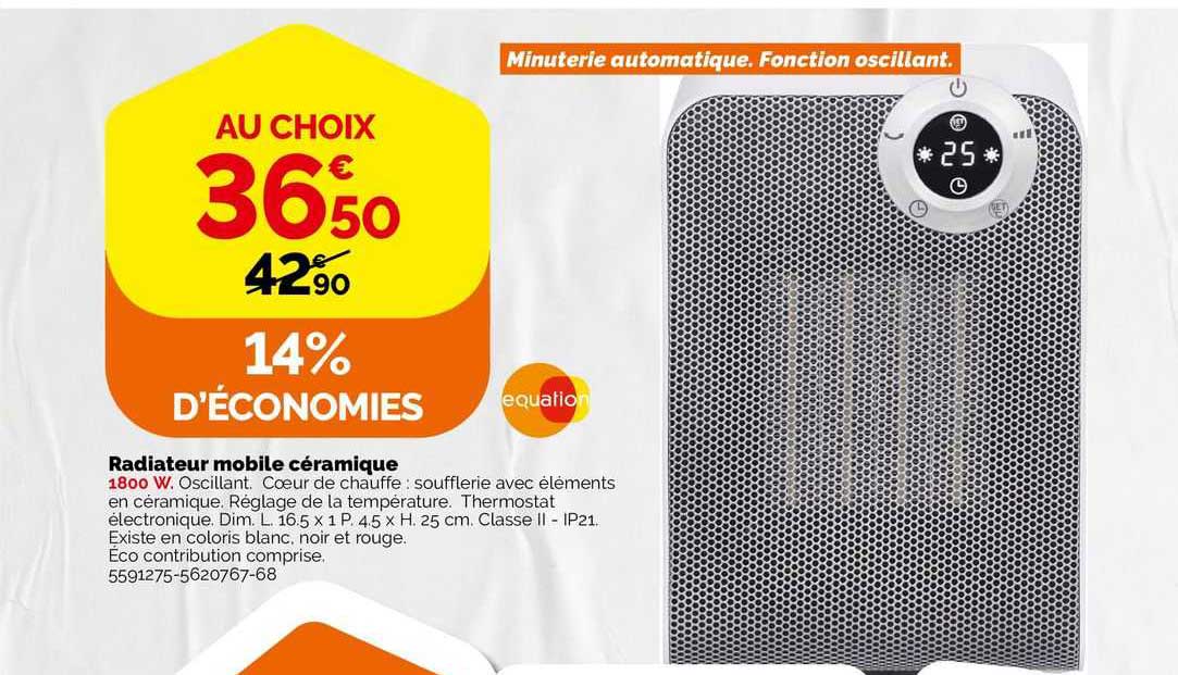 radiateur mobile céramique equation