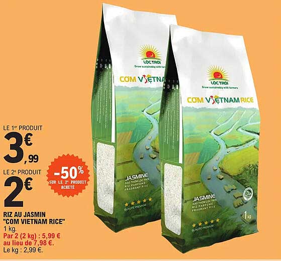 riz au jasmin "com vietnam rice"