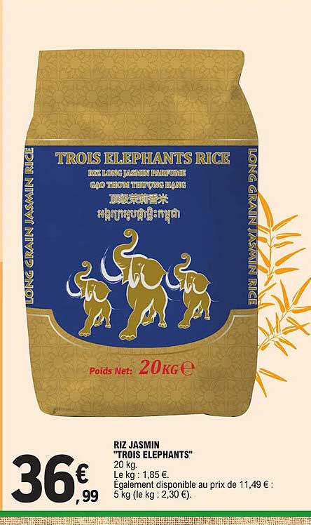 riz jasmin "trois éléphants"