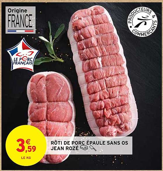 rôti de porc épaule sans os jean rozé