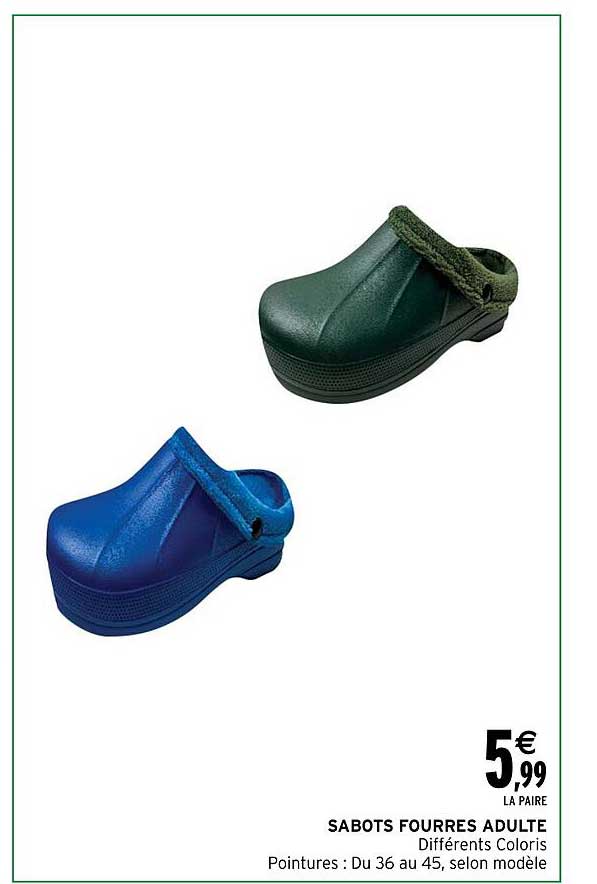 Sabots Fourres Adulte