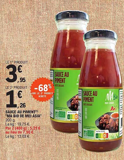 Sauce Au Piment "ma Bio De Mei Asia"
