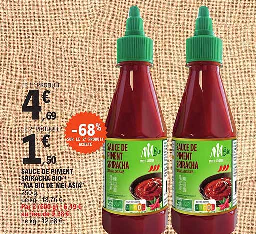 sauce de piment sriracha bio "ma bio de mei asia"