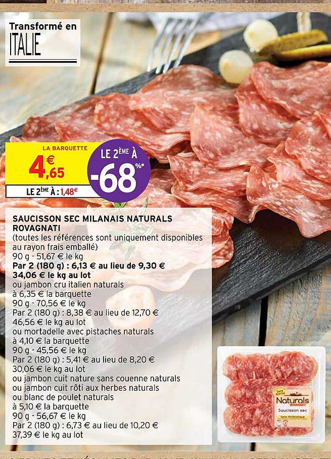 Saucisson Sec Milanais Naturals Rovagnati