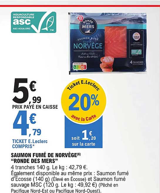 saumon fumé de norvège "ronde des mers"