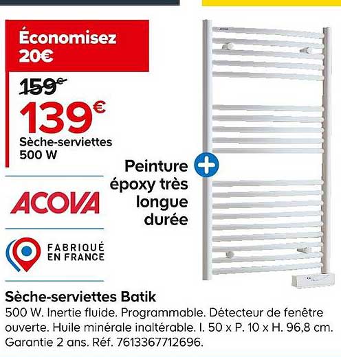 Sèche-serviettes Batik Acova