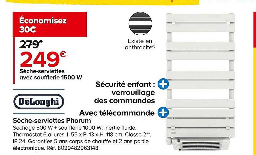 sèche-serviettes phorum deLonghi