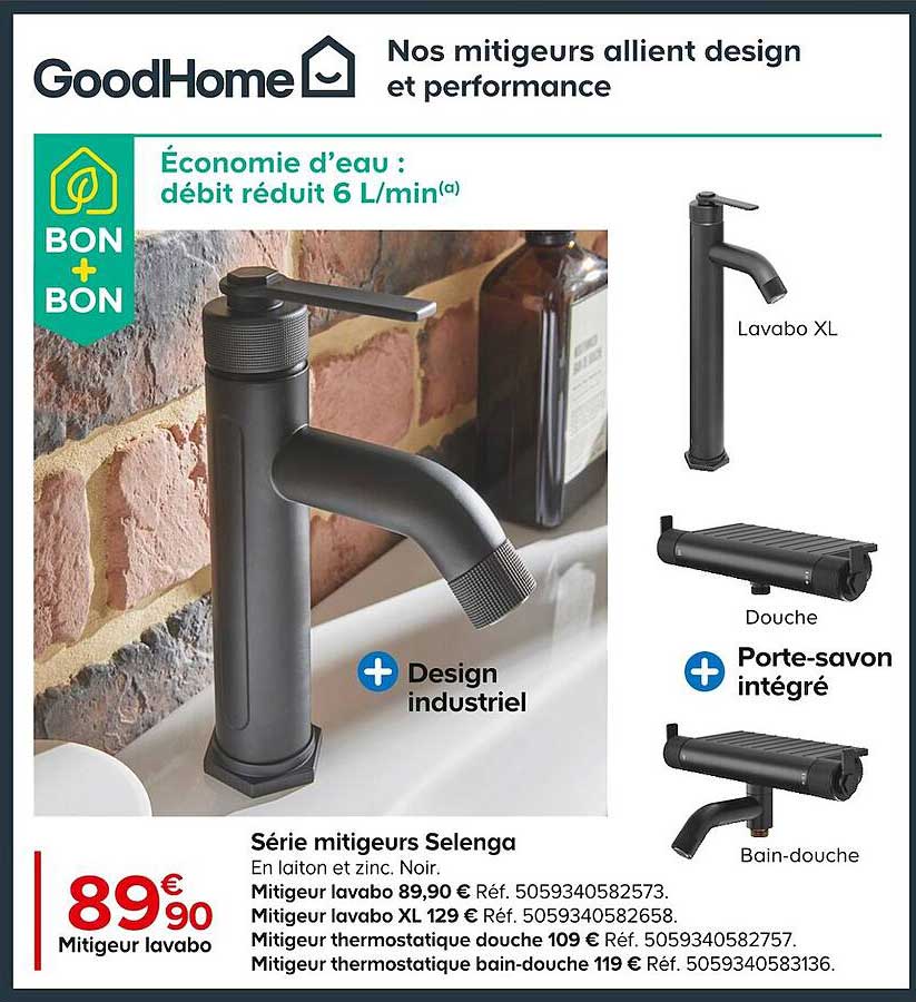 série mitigeurs selenga goodHome