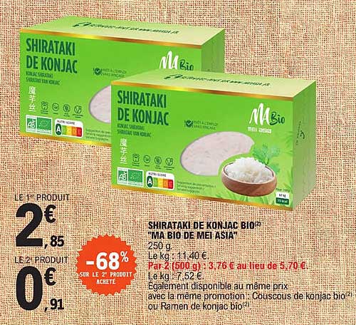 shirataki de konjac bio "ma bio de mei asia"