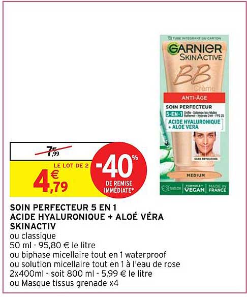 soin perfecteur 5 en 1 acide hyaluronique + aloé véra skinactiv