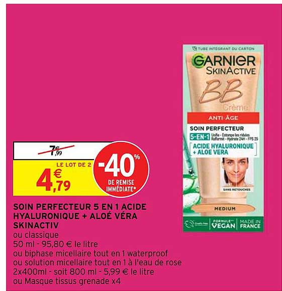 soin perfecteur 5 en 1 acide hyaluronique + aloé véra skinactiv