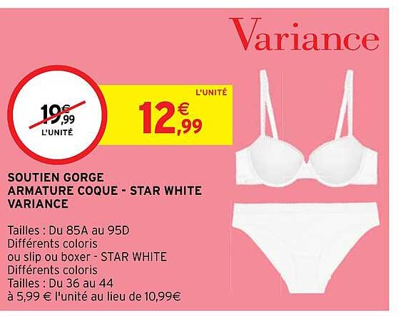 soutien gorge armature coque - star white variance