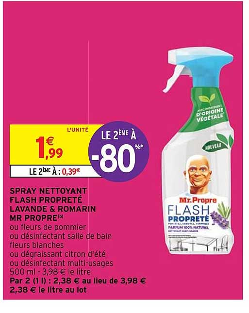 spray nettoyant flash propreté lavande & romarin mr propre