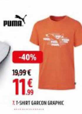 t-shirt garçon graphic puma