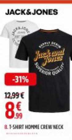 t-shirt homme crew neck jack&jones