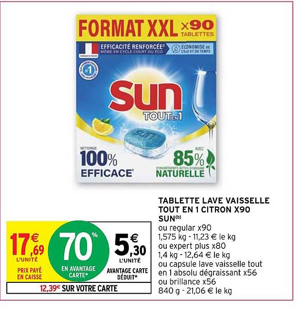 tablette lave vaisselle tout en 1 citron x90