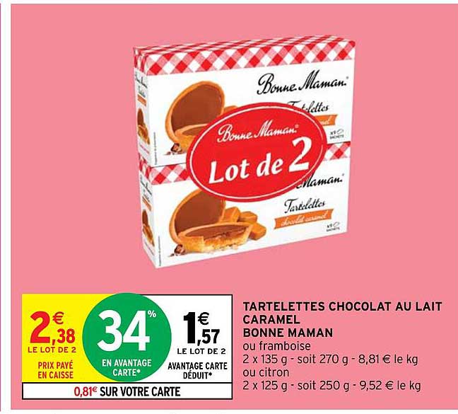 tartelettes chocolat au lait caramel bonne maman