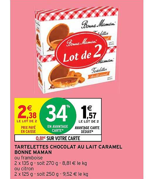 tartelettes chocolat au lait caramel bonne maman