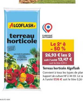 Terreau Horticole Algoflash
