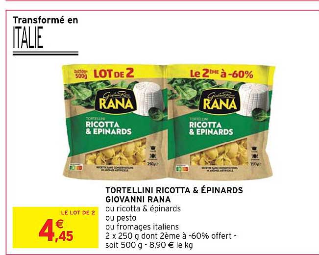 tortellini ricotta & épinards giovanni rana