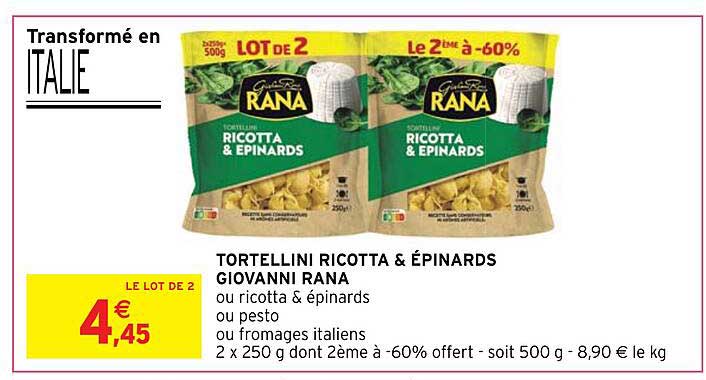 tortellini ricotta & épinards giovanni rana